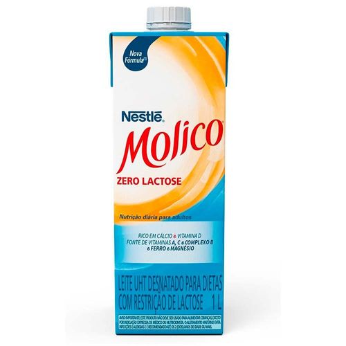Leite Longa Vida Desnatado Zero Lactose Molico Tetra Pak 1L