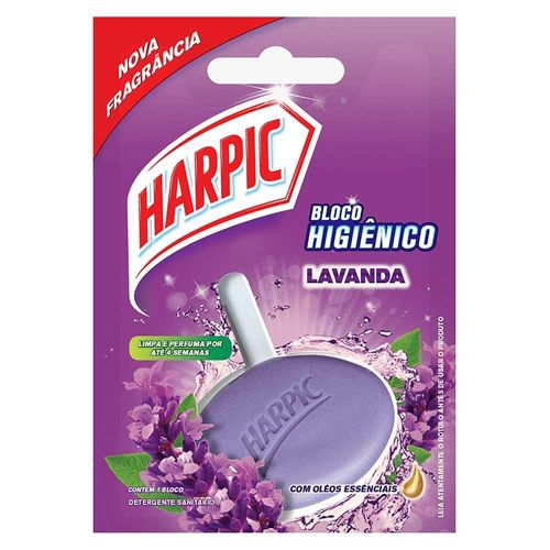 Limpador e Aromatizador Sanitário Harpic em Bloco Higiênico Lavanda 26g