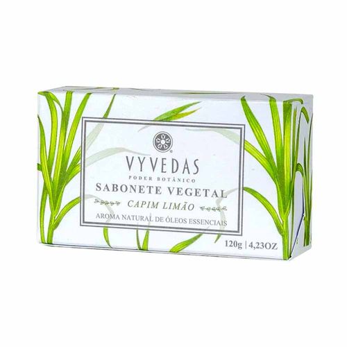 Sabonete Vegetal Vegano Vyvedas Capim Limão 120g