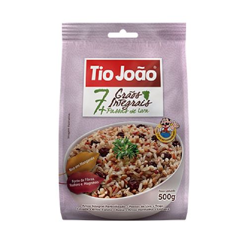 Arroz Integral 7 Grãos com Passas Tio João 500g