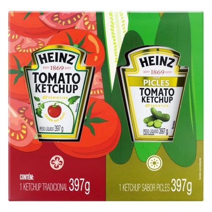 Kit Ketchup Tradicional + Picles Heinz 397g Cada