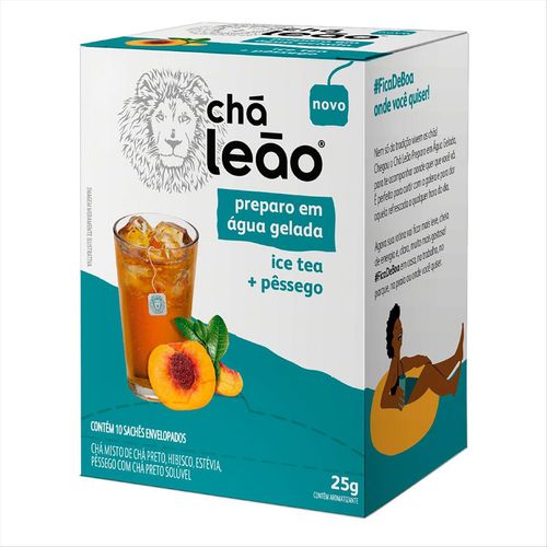 Chá Leão Ice Tea Pêssego Caixa com 10 Sachês 25g