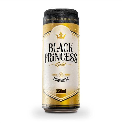 Cerveja Brasileira Black Princess Gold Puro Malte Lata 350ml