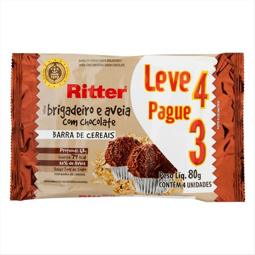 Barra de Cereais Ritter Brigadeiro e Aveia Leve 4 Pague 3 80g