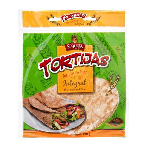 Tortillas Integrais Sequóia Com 6 Unidades 480g
