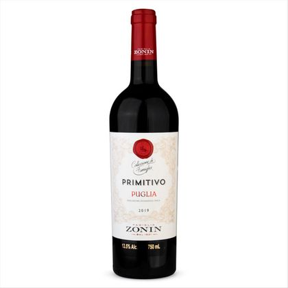 Vinho Tinto Italiano Primitivo Puglia Zonin 750ml