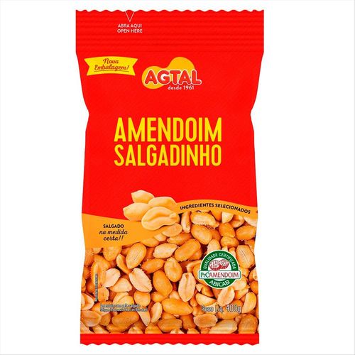 Amendoim Salgado Agtal Sem Pele 400g