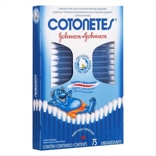 Hastes Flexíveis Cotonetes Johnson & Johnson Caixa Com 75 Unidades