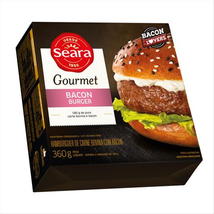 Bacon Burguer Seara Gourmet Caixa com 2 Unidades 180g Cada