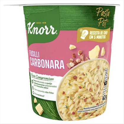 Macarrão Instantâneo Knorr Fusilli Carbonara Pasta Pot 62g