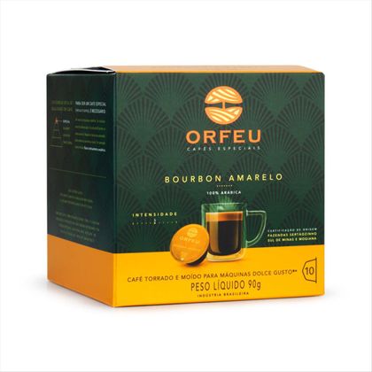 Cápsulas de Café Orfeu Dolce Gusto Bourbon Amarelo Caixa com 10 Unidades