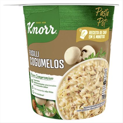 Macarrão Instantâneo Knorr Fusilli Cogumelos Knorr Pasta Pot 70g