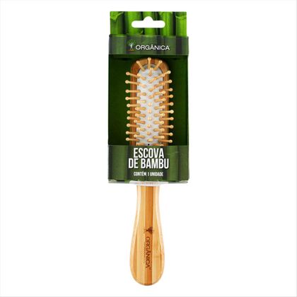 Escova de Cabelo Quadrada de Bambu Orgânica