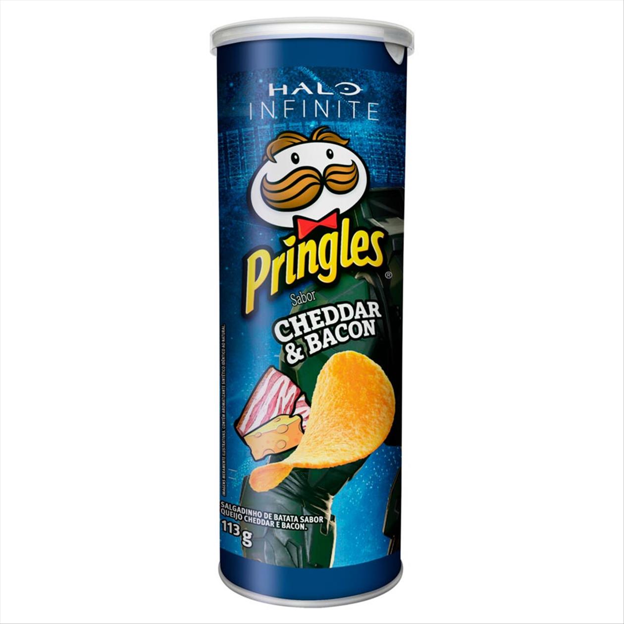Batata Pringles cheddar e bacon halo infinite 113g - Zona Sul