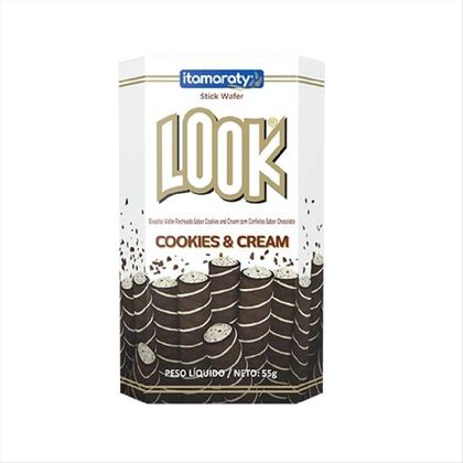 Biscoito Look Wafer Cookies & Cream 55g