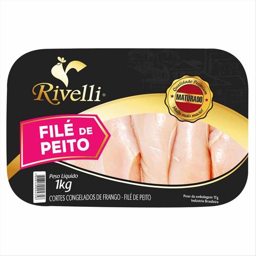 Filé de Peito de Frango Congelado Rivelli Bandeja 1kg