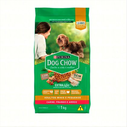 Ração para Cães Dog Chow Adulto Raças Pequenas Frango e Arroz 1kg