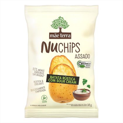 Chips de Batata Rústica Orgânico Sour Cream Mãe Terra Nuchips 32g