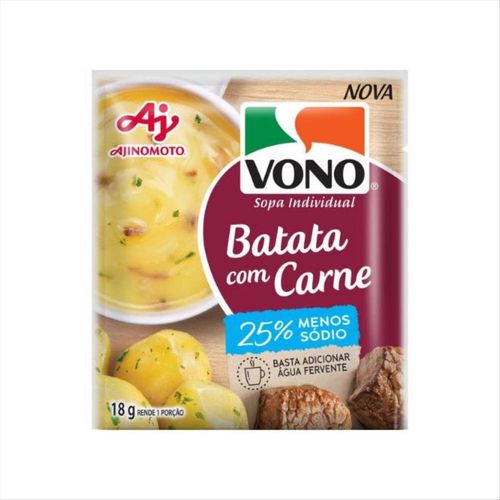 Sopa Instantãnea Vono Batata com Carne Menos Sódio 18g