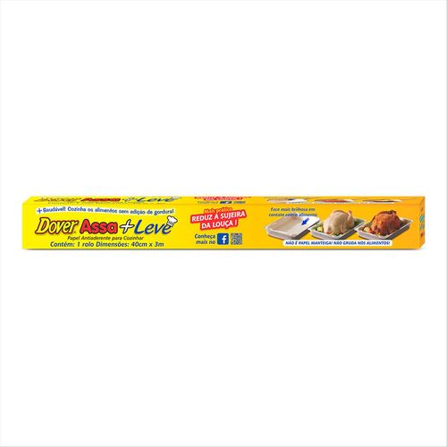 Papel Antiaderente Para Cozinhar Dover Assa + Leve 40Cm X 3M