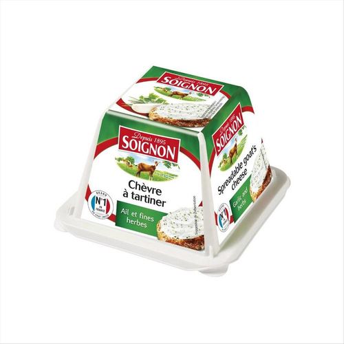 Queijo de Cabra Francês Soignon com Alho e Ervas 140g