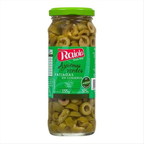 Azeitona Verde Fatiada Raiola Vidro 155g
