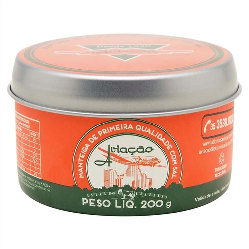 Manteiga Com Sal Aviação Lata 200g