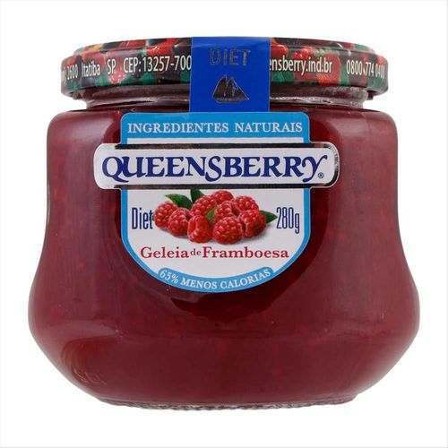 Geleia Diet Queensberry Framboesa Vidro 280g