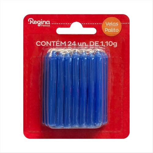 Vela Palito Azul Regina Festas com 24 Unidades