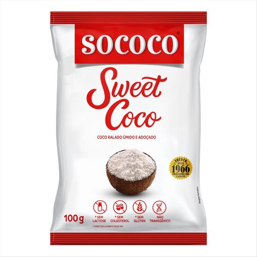 Coco Ralado Úmido Adoçado Sococo 100g