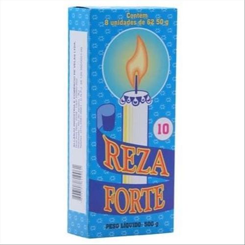 Vela Reza Forte Nº 10 Com 8 Unidades 500g
