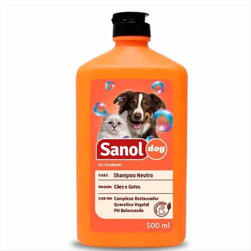 Shampoo Para Cães E Gatos Sanol Dog Neutro 500ml