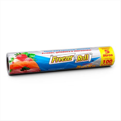 Saco Para Conservar Alimentos Freezer Roll 28×42 Cm 5 L 100 Unidades