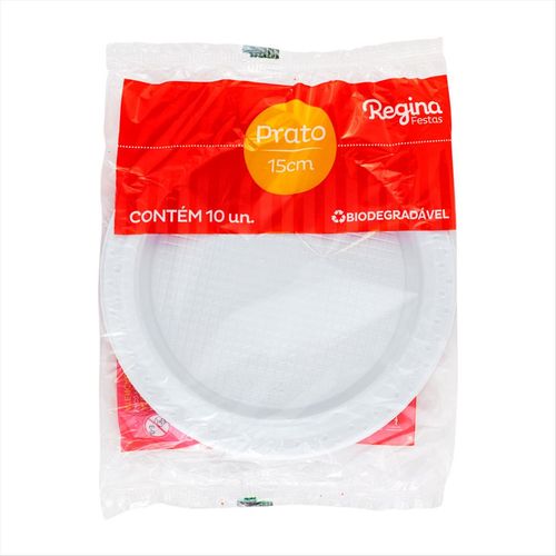 Prato Descartável Regina N15 com 10 Unidades
