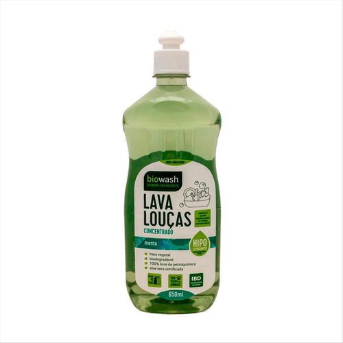 Lava Louças Concentrado Biodegradável Biowash Menta 650ml