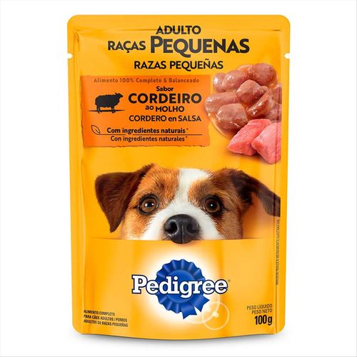 Ração Para Cães Pedigree Raças Pequenas Cordeiro Ao Molho Sachê 100g