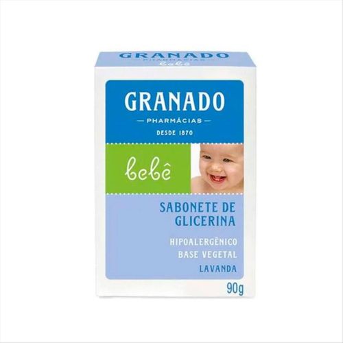 Sabonete Infantil Vegetal Glicerinado Hipoalergênico Granado Bebê Lavanda 90g