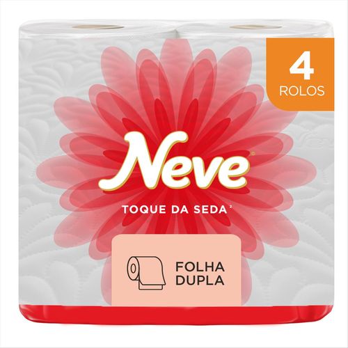 Papel Higiênico Folha Dupla Neve Toque De Seda Dermacare Pacote Com 4 Unidades