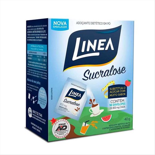 Adoçante em Pó Linea Caixa com 50 Sachês 40g