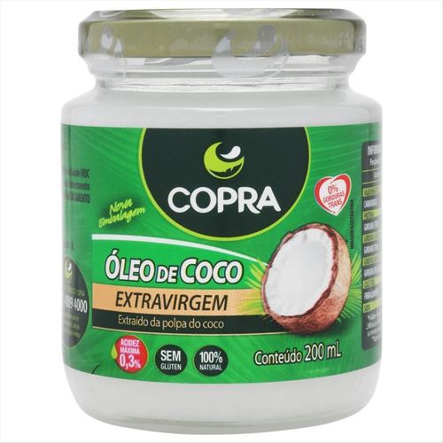 Óleo De Coco Extravirgem Copra Vidro 200ml