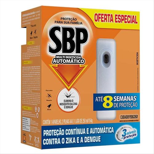 Multi Inseticida SBP Automático Aparelho + Refil 250ml - Duração até 8 semanas
