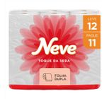 Papel Higiênico Folha Dupla Neve Toque de Seda Dermacare  Pacote Leve 12 Pague 11 Unidades