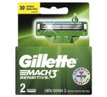 Cartuchos para Aparelho de Barbear Gillette Mach 3 Sensitive 3 Lâminas Com 2 Unidades