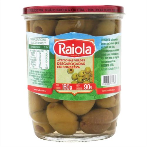 Azeitona Verde Sem Caroço Raiola Vidro 90g