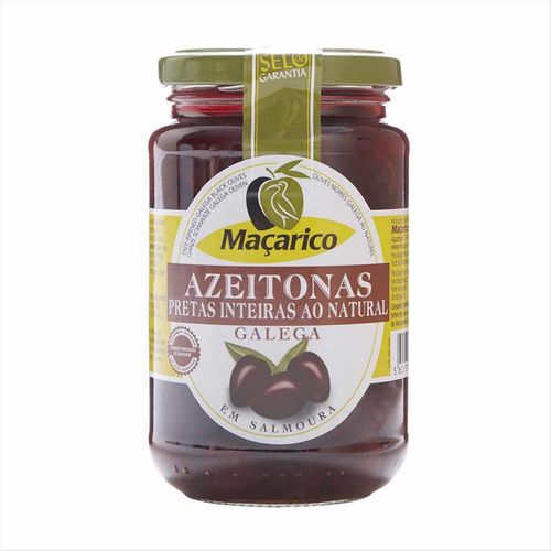 Azeitona Preta Galega Com Caroço Portuguesa Maçarico 210g