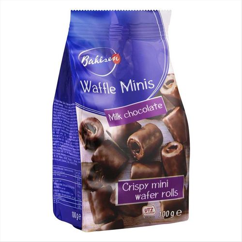 Rolinhos De Wafer Alemães Bahlsen Com Cobertura De Chocolate Ao Leite Pacote 100g