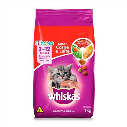 Ração Para Gatos Whiskas Filhotes Carne E Leite Saco 1kg
