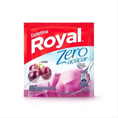 Gelatina Em Pó Royal Zero Uva Sachê 12g