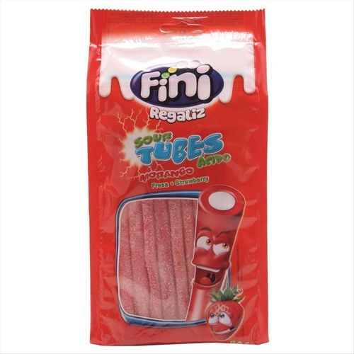 Bala De Gelatina Tubes Fini Morango Azedinho 80g