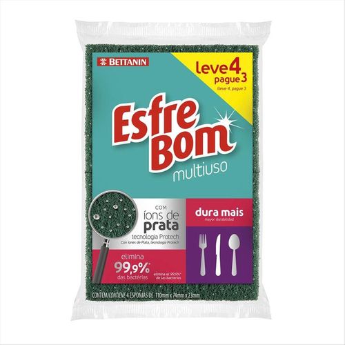 Esponja para Louça Multiuso Bettanin EsfreBom 110x74x23